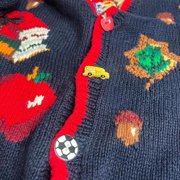 VTG 1993 The Eagle’s Eye Homecoming Cardigan Sweater M Cheerleader School Theme - Picture 8 of 12